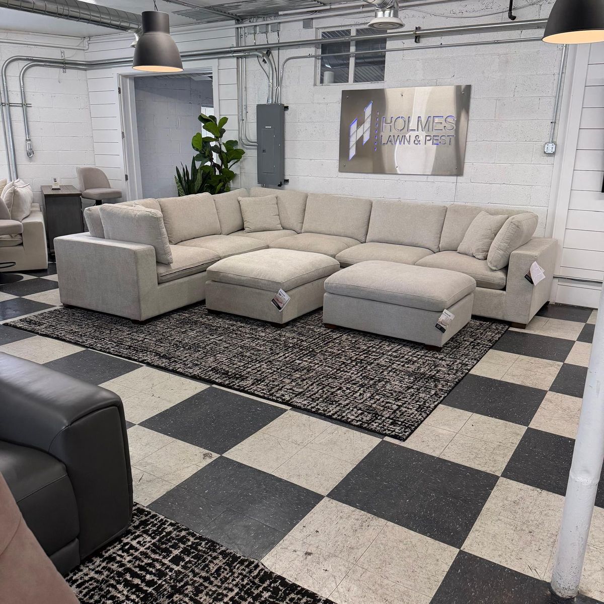 COSTCO THOMASVILLE LOWELL FABRIC 6 PIECE MODULAR SECTIONAL, CONVERTED TO 8 PIECE W/ OTTOMANS!!