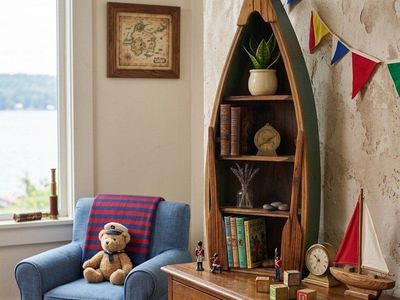 Rustic Canoe Boat Shelf