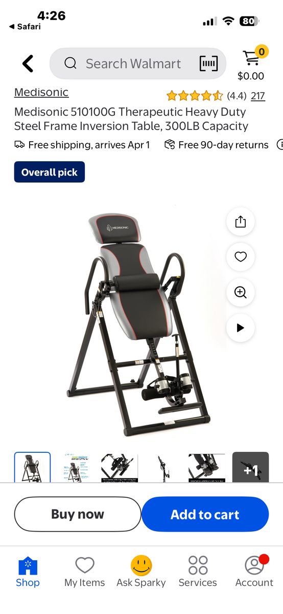 Medisonic 510100G Inversion Table, 300lb