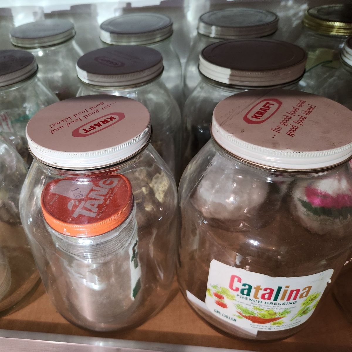 Vintage 1-Gallon Glass Jars with Metal Caps