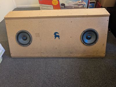 Speaker box with two speakers