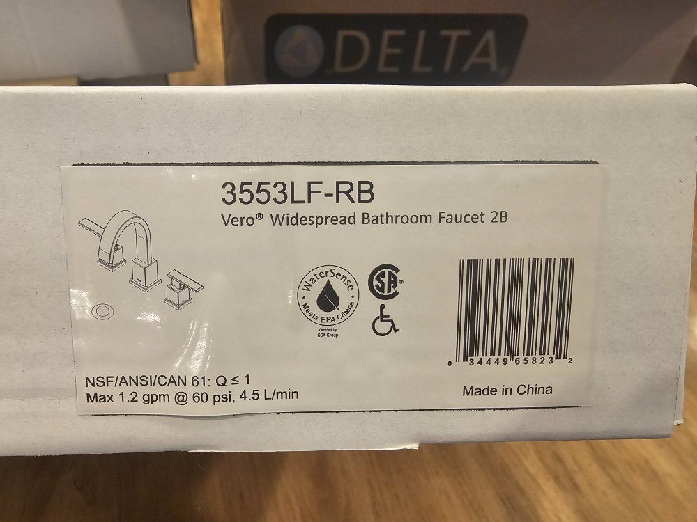 Delta 3553LF-RB Vero Widespread Bathroom Faucet, 2-Handle
