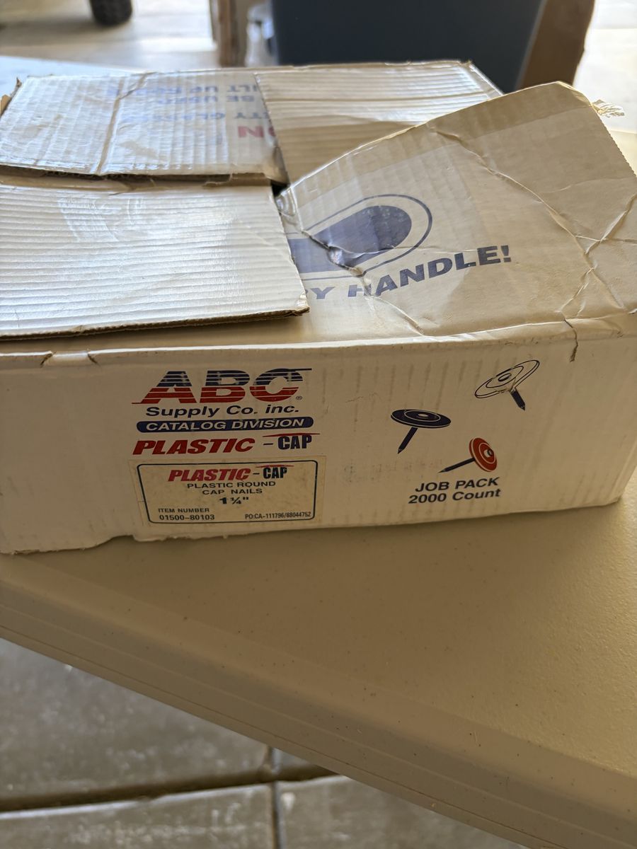 Plastic cap roofing nails