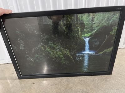 Framed Waterfall Landscape Print - Serene Nature Wall Art Decor