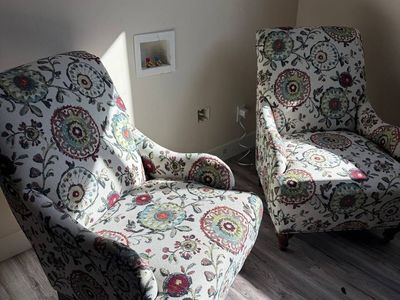 Pair of Floral Upholstered Accent Chairs
