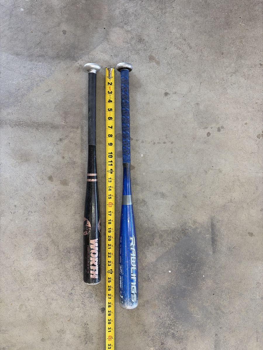 Pair of Youth Baseball Bats – Worth & Rawlings (2 Bats Total)