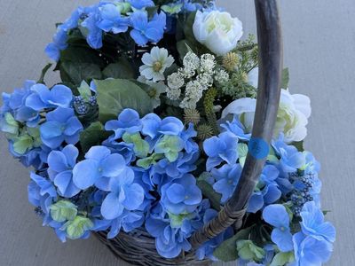 Fake flowers and Basket