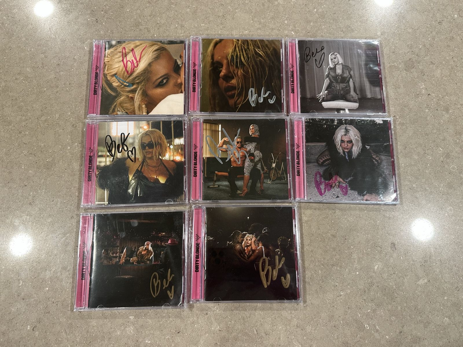 Bebe Rexha-SIGNED Dirty Blonde CDs Lot of 8/9 to make Complete Back Image-SEALED-Collectible Bundle-Autographed-RARE