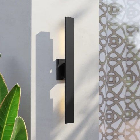 32" Anabrenda Black - Bulb Integrated LED Outdoor Armed Sconce Light