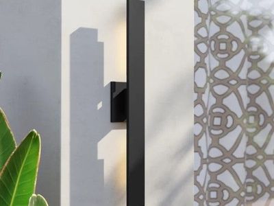 32" Anabrenda Black - Bulb Integrated LED Outdoor Armed Sconce Light