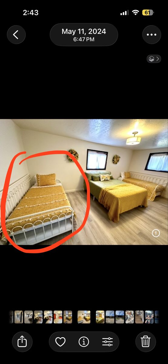 Pemberly Row White Trundle Bed Twin with 2 Mattresses