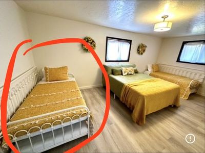 Pemberly Row White Trundle Bed Twin with 2 Mattresses