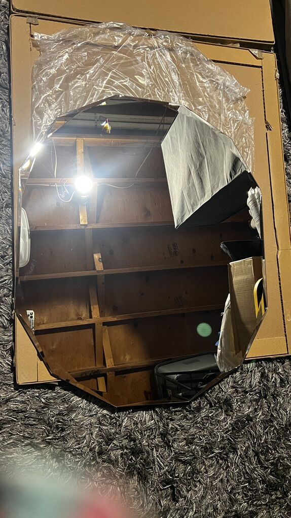 oval mirror 30x36 inches (retail$88) *3 smallchips