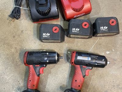 Snap-on 14.4V Cordless Impact Wrenches, Chargers, and Batteries Bundle