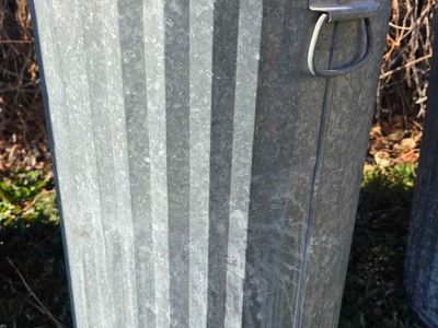 galvanized steel vintage garbage can