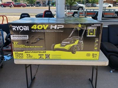 Ryobi 40V HP Brushless 21" Self-Propelled Multi-Blade Mower Kit RY40HPLM02K2 - New in Box