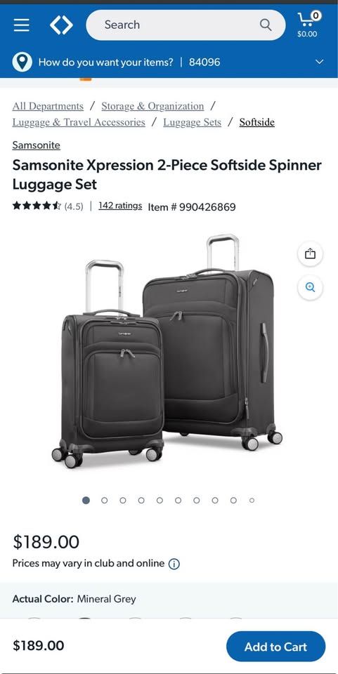 Samsonite Xpression 2-Piece Softside Spinner Luggage Set