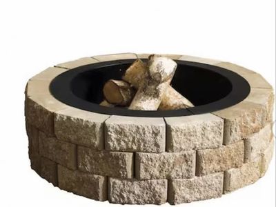 Fire Pit Ring Insert with Grilling Grates & Paver Stones