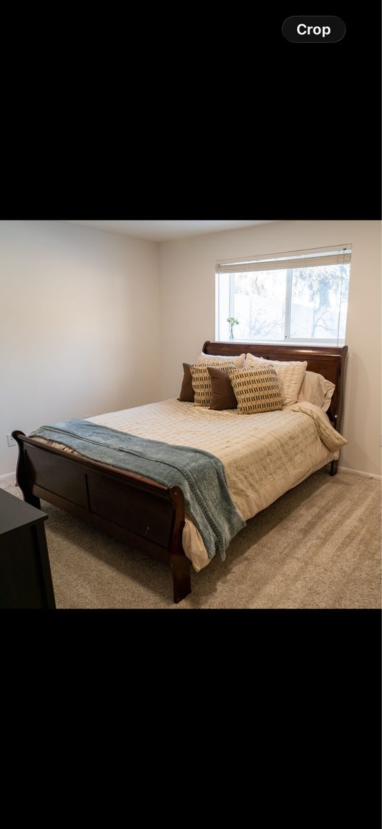 Queen Bed - Brown Frame
