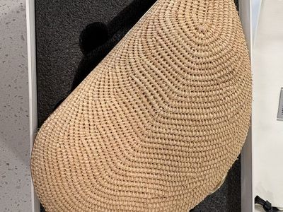 SIMKHAI Bridget Oyster Shell Clutch Raffia