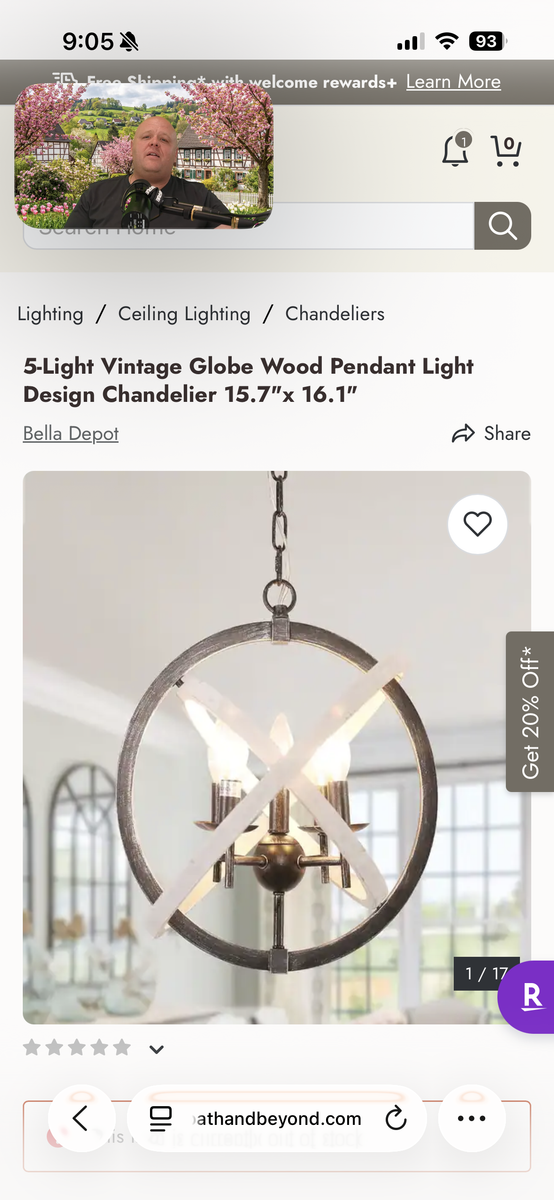 5 light kitchen chandelier