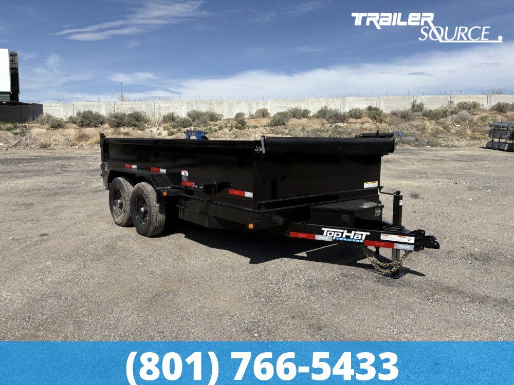7x14 Top Hat DE Dump Trailer - 24" Sides - 14K GVWR
