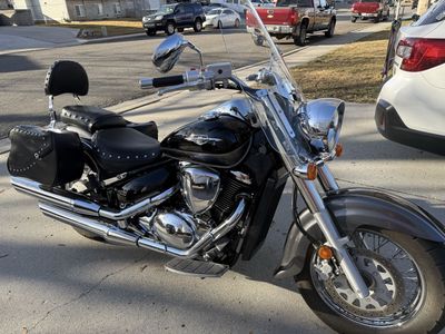 2009 Suzuki Boulevard C50T Black Cruiser Motorcycle with 14,251 Miles, New Tires & Studded Saddlebags
