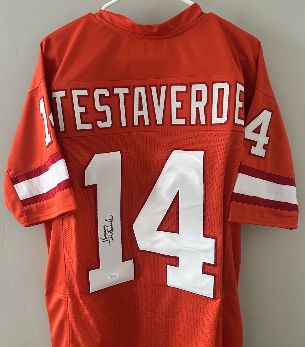 Vinny Testaverde Signed Tampa Bay Buccaneers Creamsicle Jersey – JSA Witness Authenticated