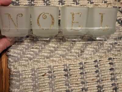 NOEL votive candle holder