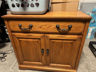 Solid Oak Computer Hutch