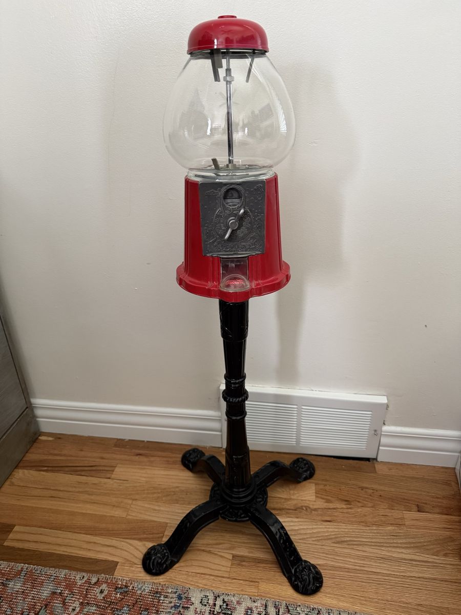 Vintage Red Gumball Machine with Stand - Classic Candy Dispenser
