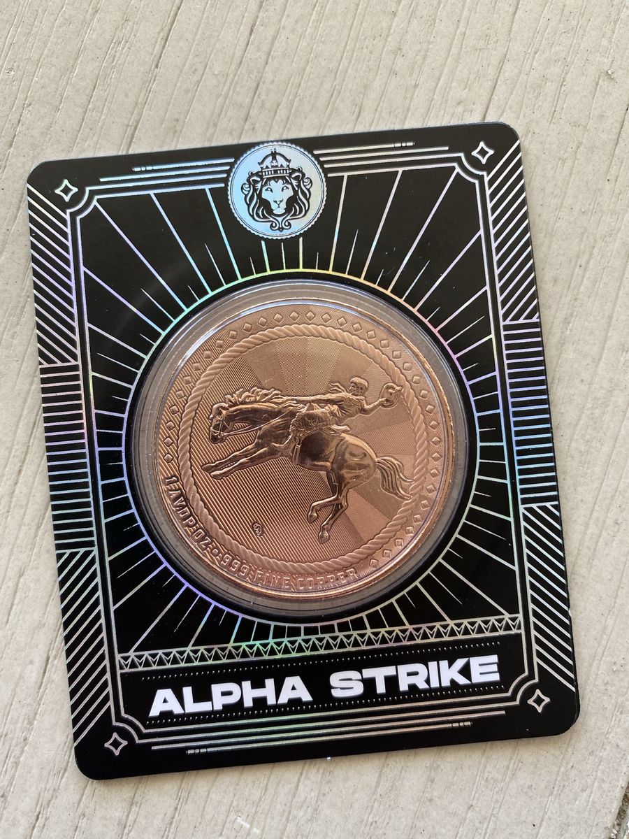 2023 Alpha Strike 1oz .999 Fine Copper Proof-Like Bullion Coin in Capsule mint 499