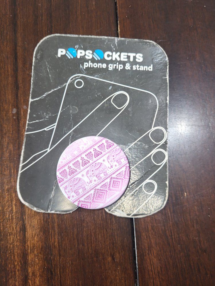 PopSockets Elephant Pattern Pink Phone Grip & Stand - Extendable