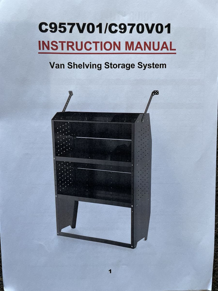C957V01Van Shelving Storage System for Cargo Vans - New in Box