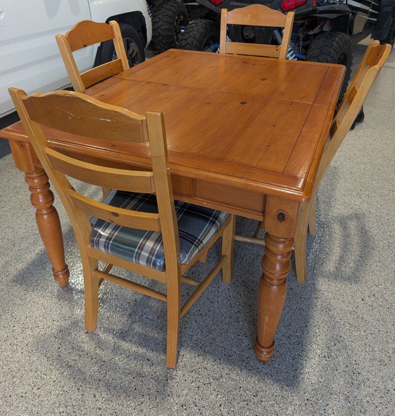 Solid wood dining table and chairs