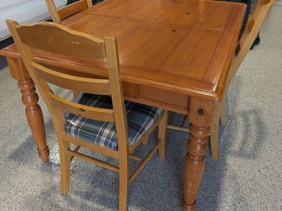 Solid wood dining table and chairs
