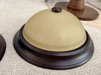 Flush Mount Ceiling Light Fixture Dome Frosted Glass Dark Bronze Finish