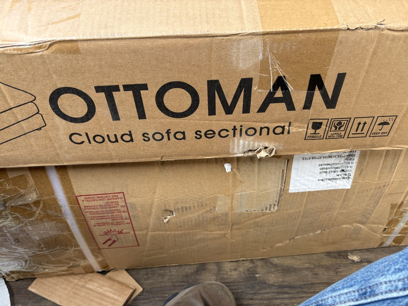 Cloud Couch Ottoman – Dark Gray Modular Seat (New)