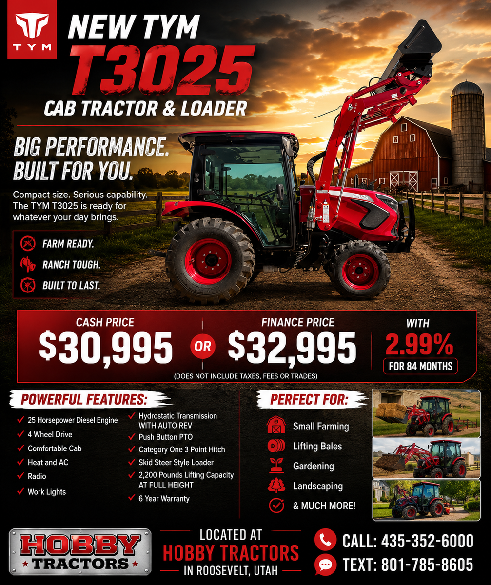 TYM T3025CH CAB TRACTOR & LOADER
