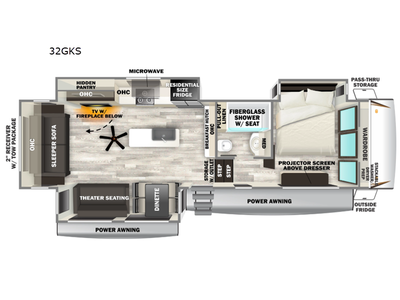 2026 Forest River RV Cherokee Sabre 32GKS Fifth Wheel Front Bedroom|Kitchen Island|Rear Living Area