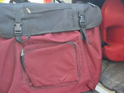 Red and Black Convertible Backpack Chair - Portable Seating with Storage Pockets 2 Available for $20.00 each