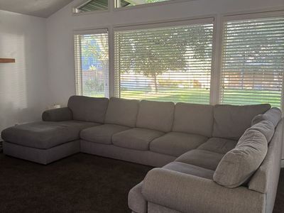 Grey 3 piece sectional w/chaise lounger