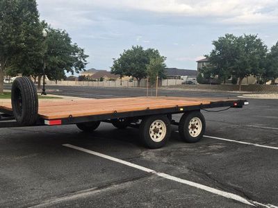 Dual Axle Flatbed Utility Trailer with Wood Decking