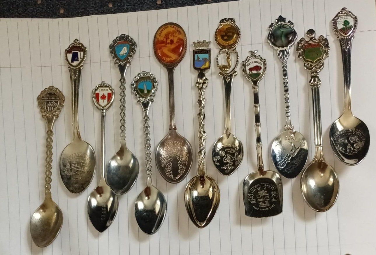 Vintage Souvenir Collector Spoon Lot - Travel & State Crests Set of 12