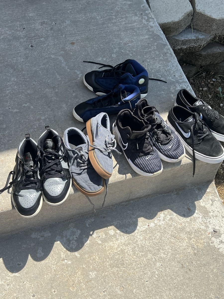 Lot of 6 Used Boy's Sneakers - Nike, Jordan, Vans & More - Various Sizes & Styles