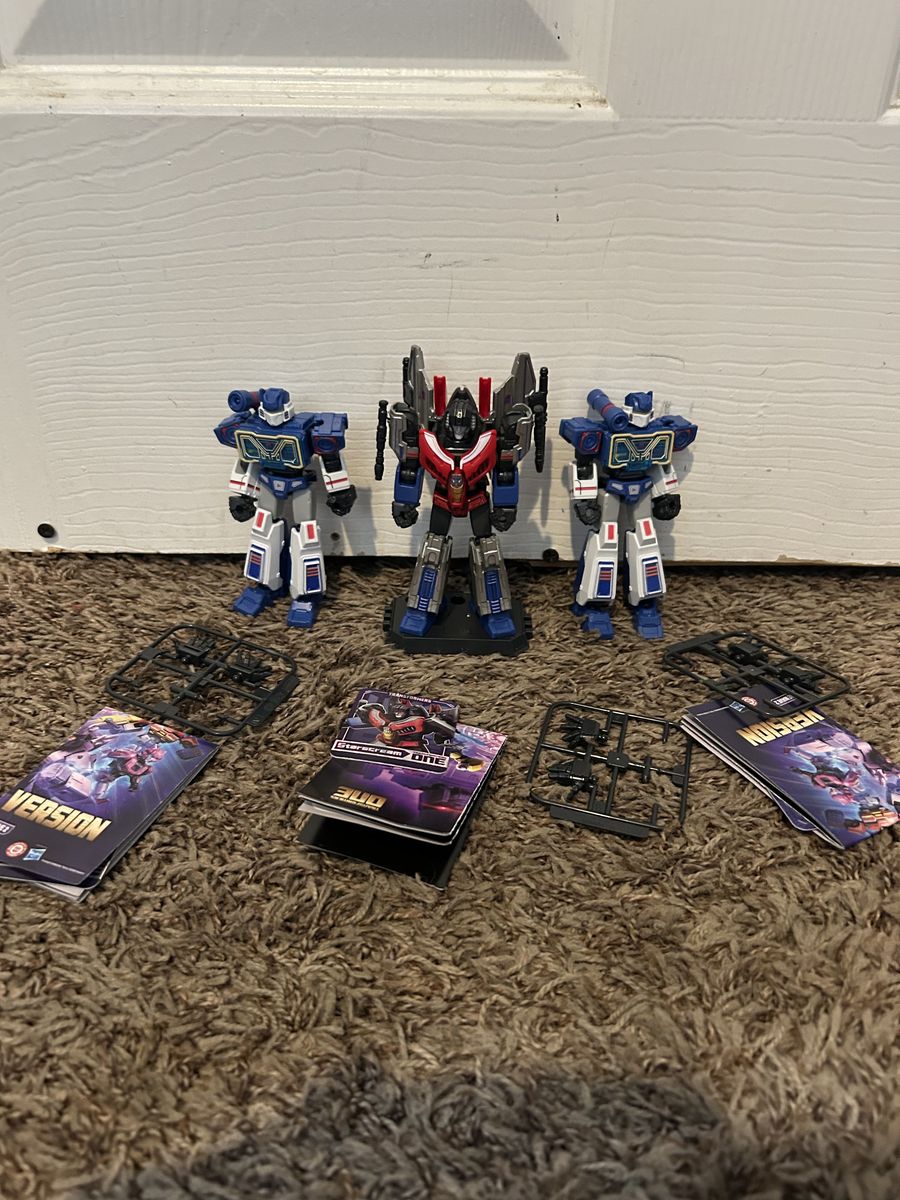 Transformers One Wave 2 Blokees Galaxy Class Starscream, Shockwave, and Soundwave (2x).