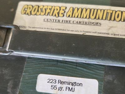 500 Rounds of 223 Remington 55gr FMJ Ammunition in Metal Ammo Can