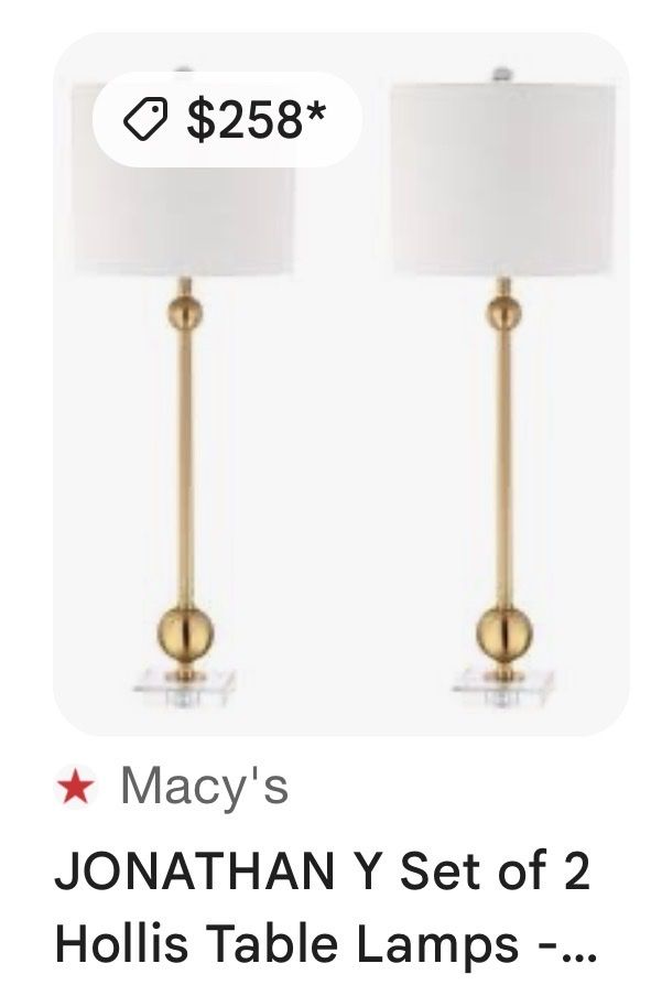 NEW-Mid Century Lamps Set of 2