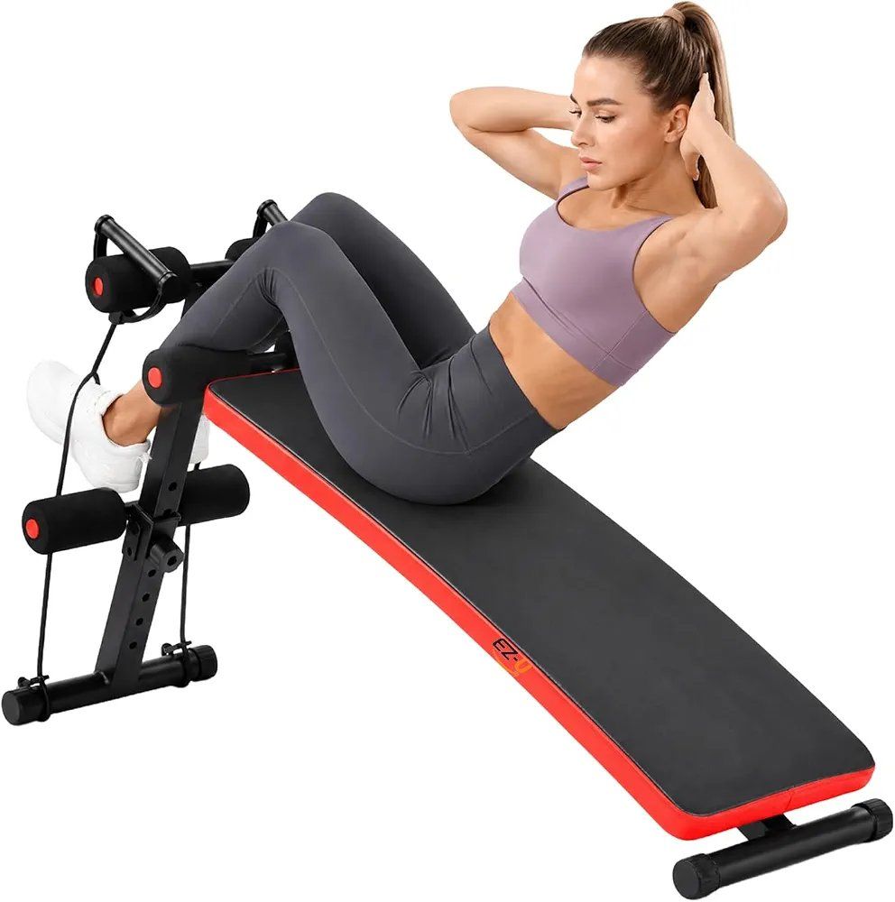 Adjustable Ab Bench with Wider Seat and Extended Backrest