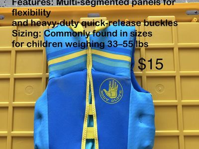 Body Glove Child Life Jacket PFD 33-55 lbs - Multi-Segmented, Quick-Release Buckles